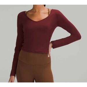 6424 - Lululemon Align Long Sleeve Shirt in Red Merlot Sz 10